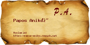 Papos Anikó névjegykártya